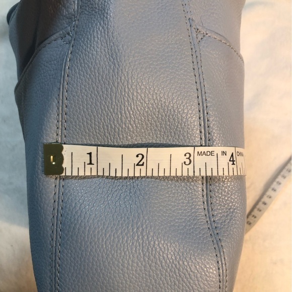 Leather Brighton Baby Blue Barbados Zip Tote Hobo w/ Silver Charm, Braided Strap - Picture 9 of 16